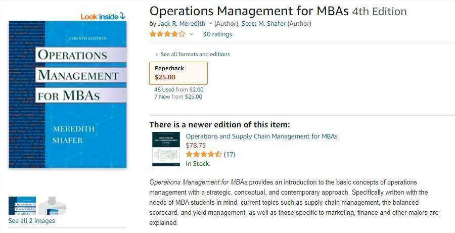 Operations Management for MBAs Meredith, Jack R., Shafer, Scott M. 9780470485767 Amazon.com B...webp