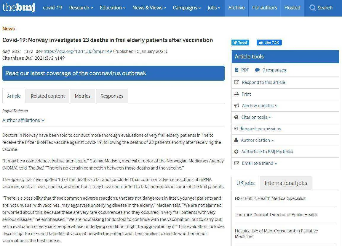 Killed by the Vaccine?