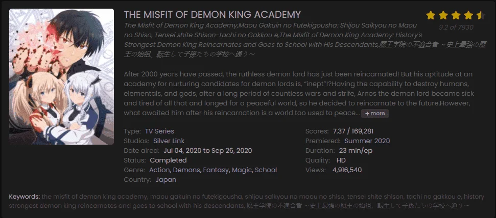 The Misfits of Demon King Academy [Ep.1-13] English Subtitle