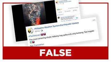 Fake Photo of lightning strike during taal volcanic eruption