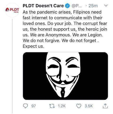 PLDT customer service twitter account häçked