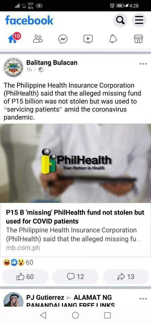 15B Philhealth Fund missing is not Stolen?