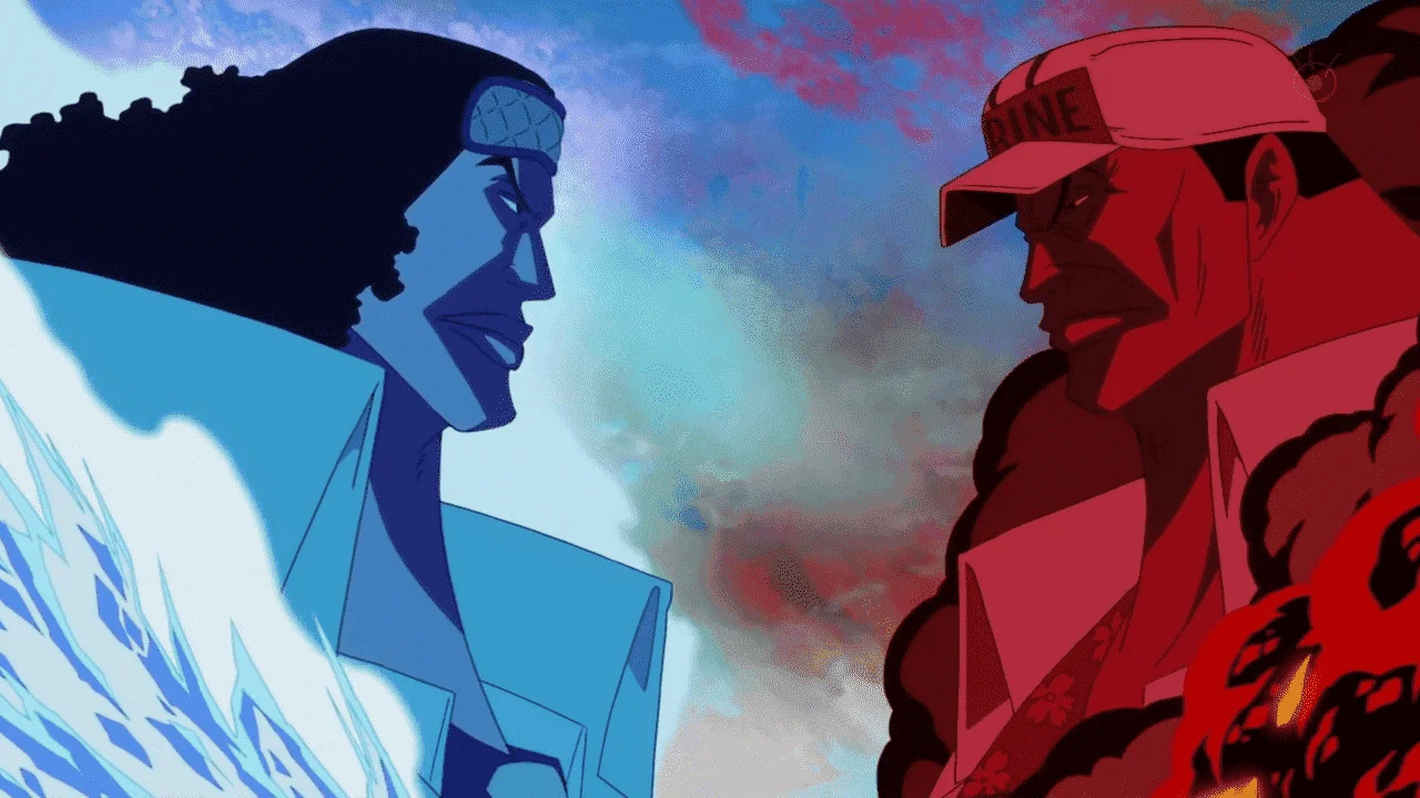 What happened between Akainu and Aokiji?