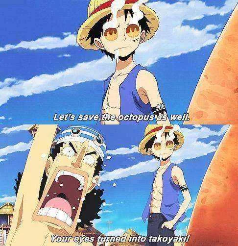 Luffy always thinks about meat