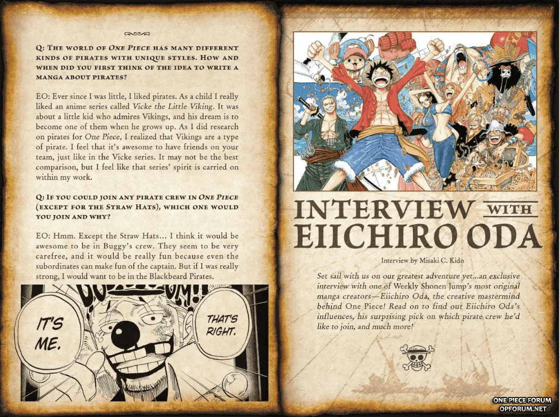 Interview with Eiichiro Oda: “One Piece Retrospective” (Open to read more)