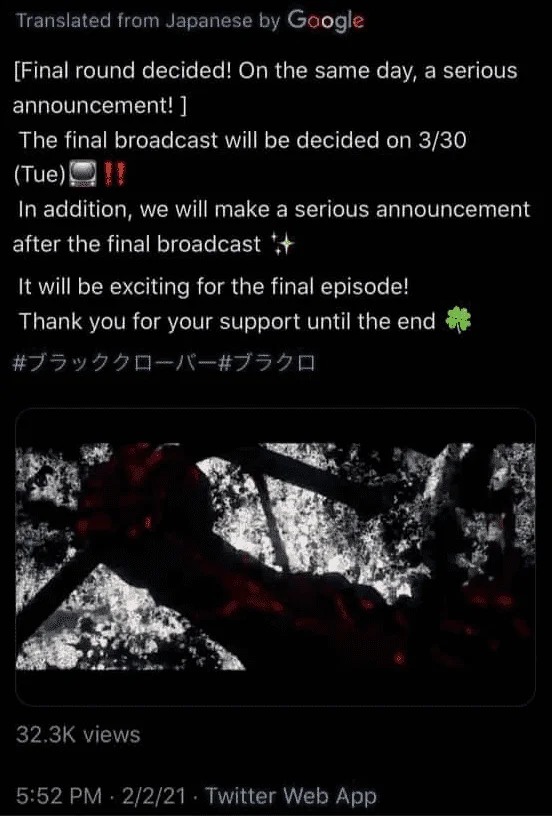 Black Clover TV hanggang EP. 170 nalang (03/30)