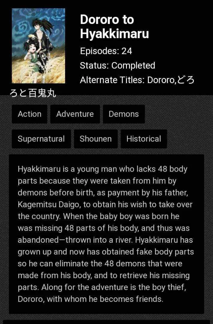 Dororo to hyakkimaru Ep.1-5
