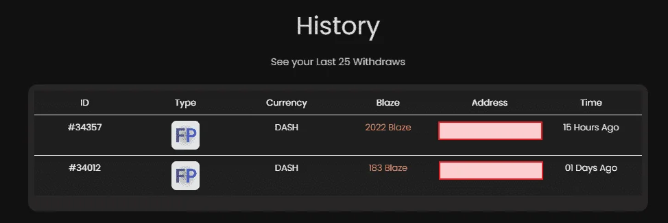 Proof of payment