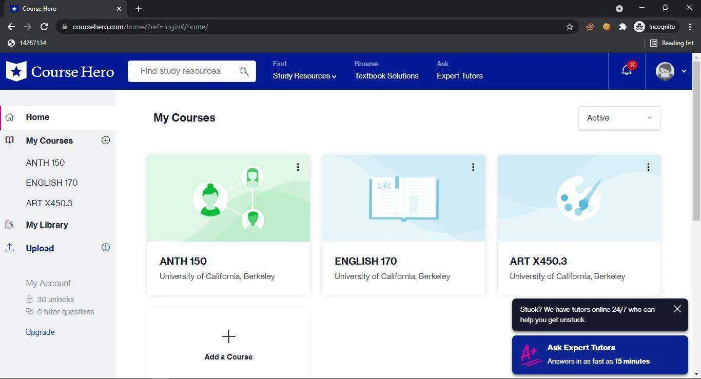 Coursehero 30unlocks raffle