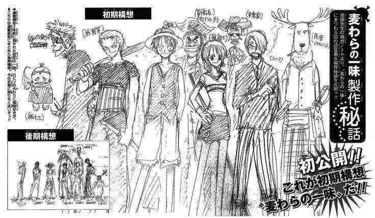 One Piece Early Sketches(StrawHats, Admirals, CP9 and more)!