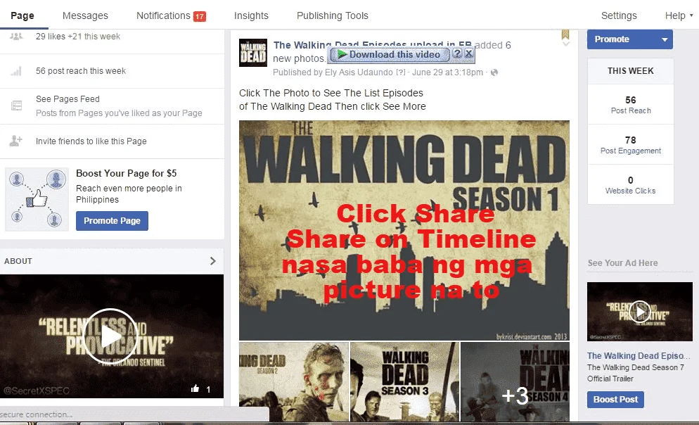 The Walking Dead Episodes Uploaded in Fb Streaming