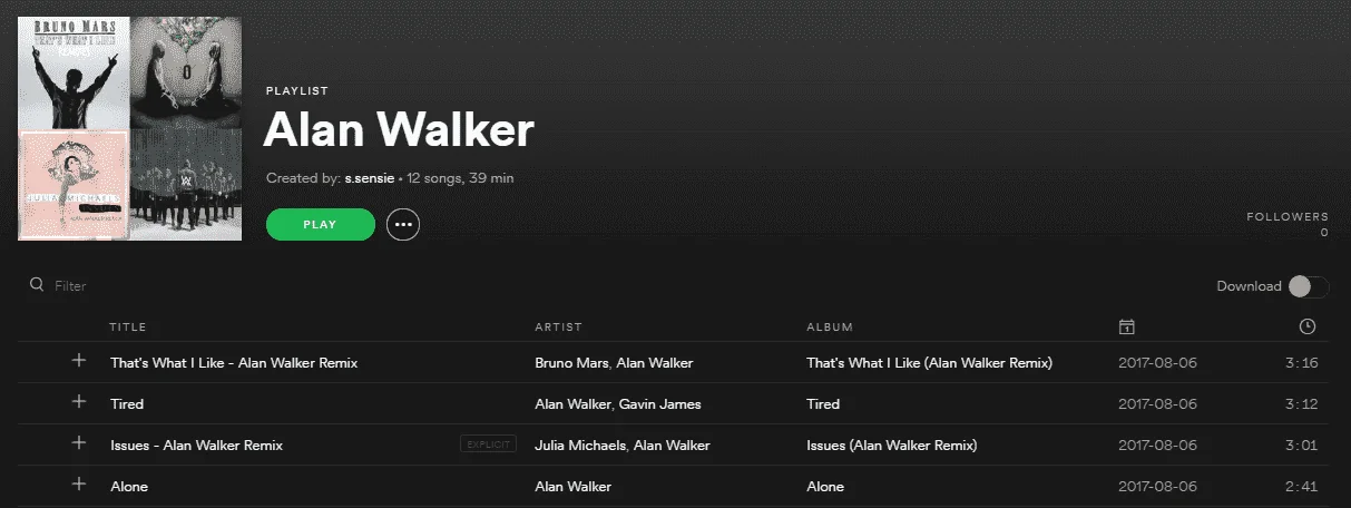 Alan walker's music on spôtïfy