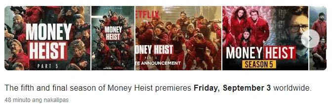 MONEY HEIST SEASON 5 SEPTEMBER 3 RELEASE DATE