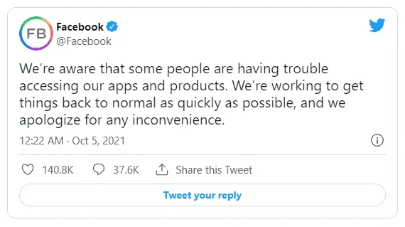 Twitter Wins: FB Down, FB & Instagram Nag Tweet sa Twitter, "facebook.com" for sale