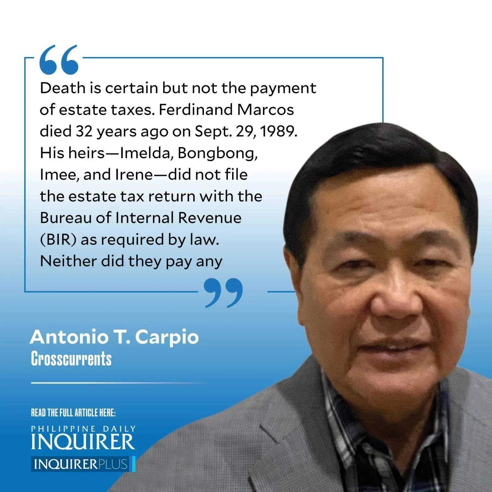 Tax debt of the Marcos estate