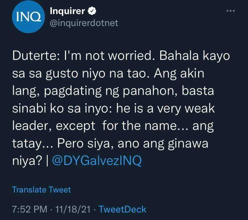 Nagkakagulo na ang mga Dutertards/BBMtards