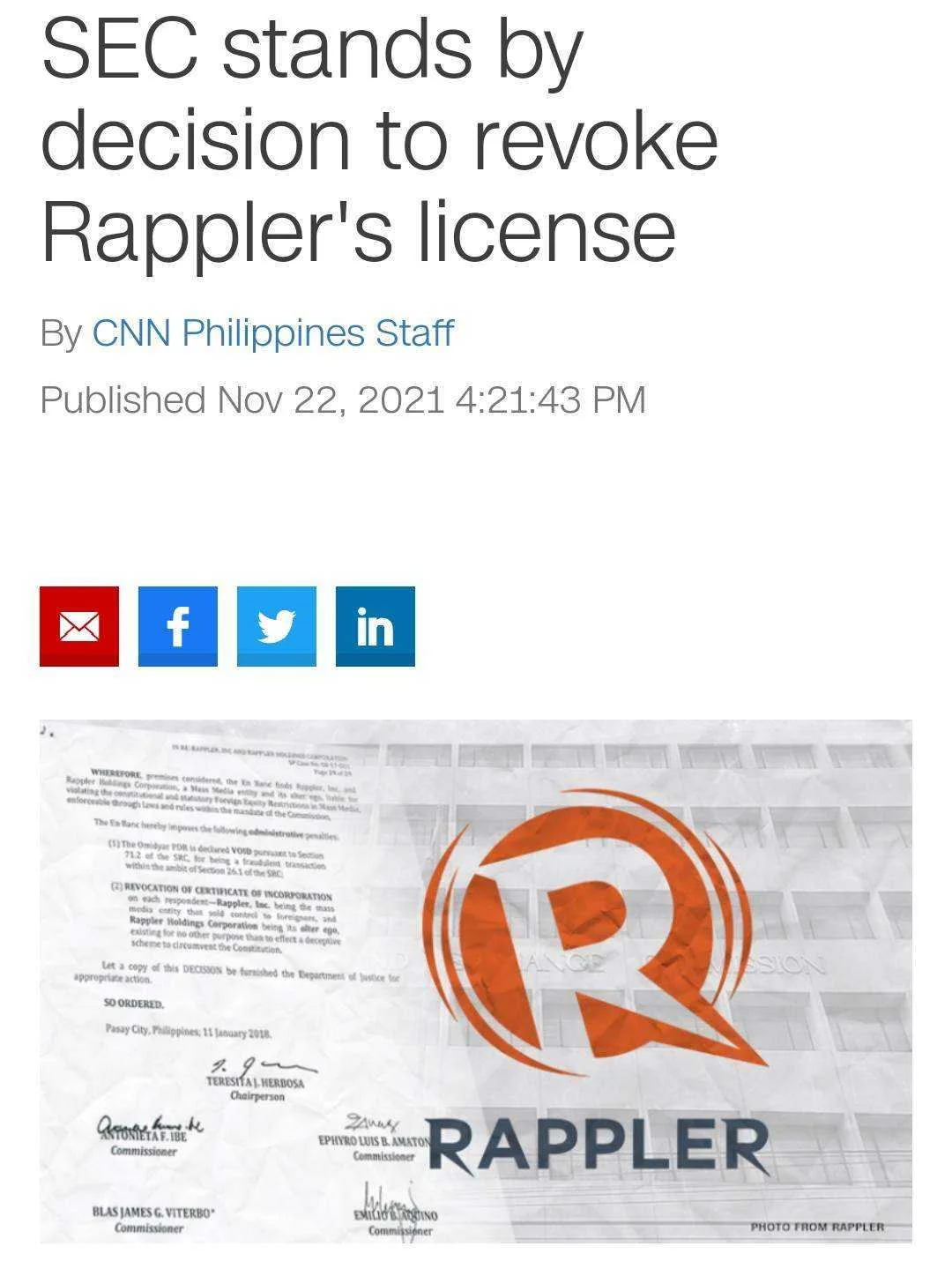 Rappler. The End is Near.
