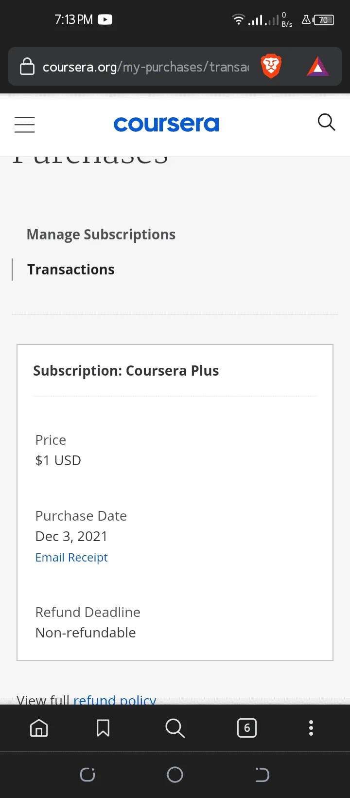 Coursera for only 1$
