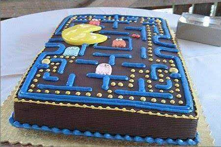 Pac man themed cake.webp