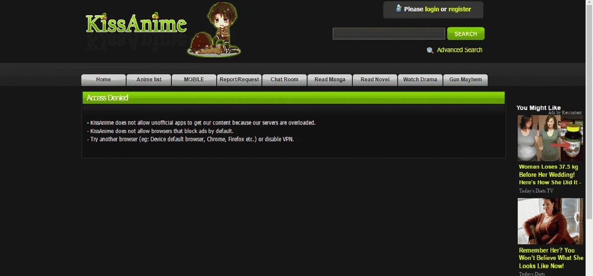 Kissanime.ru access denied