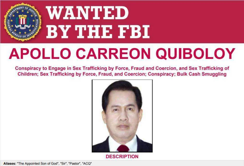 Quiboloy, two others now wanted by FBI
