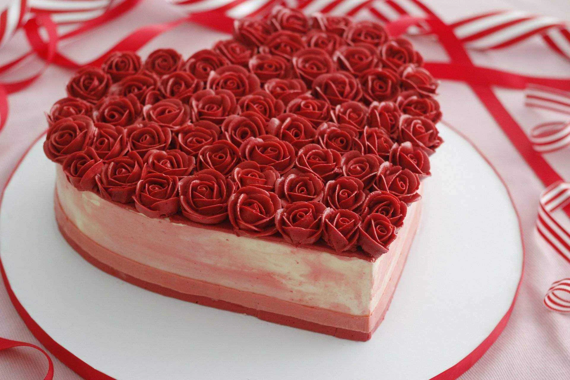Heart Shaped Cake with Buttercream Roses.webp