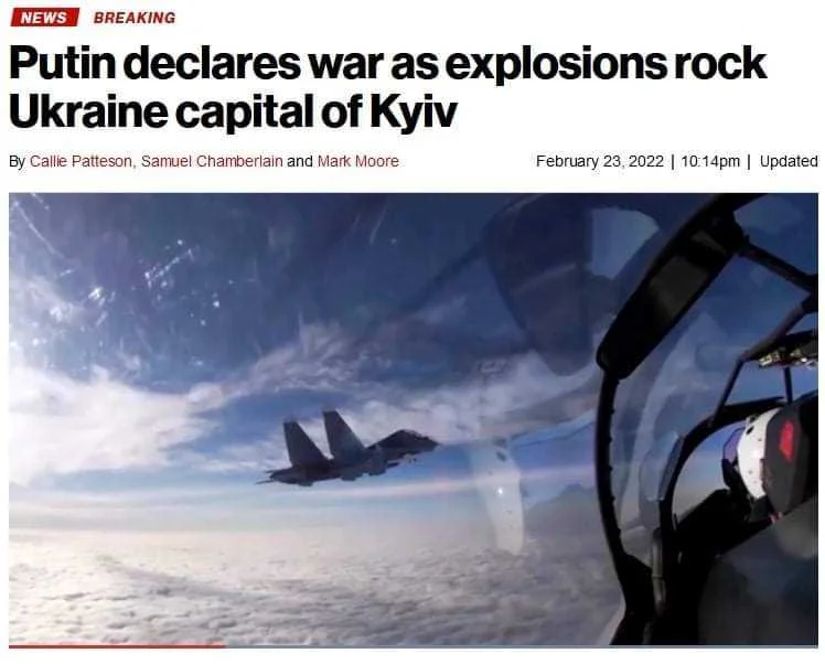 Russian President Vladimir Putin declared war