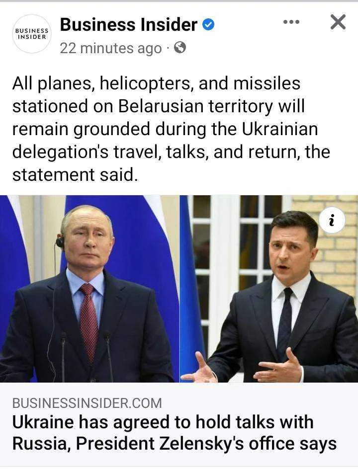 Ukraine agrees to peace talks with Russia after Putin ordered nuclear deterrence force on "high alert"