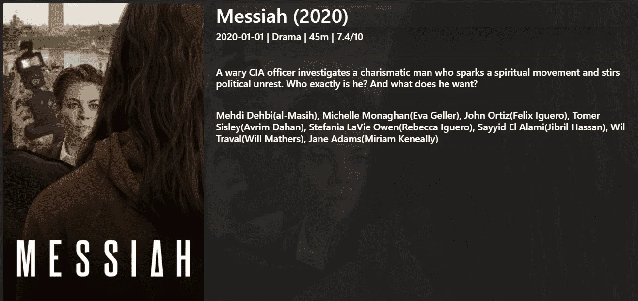 Messiah (2020) (S01) 1080/720