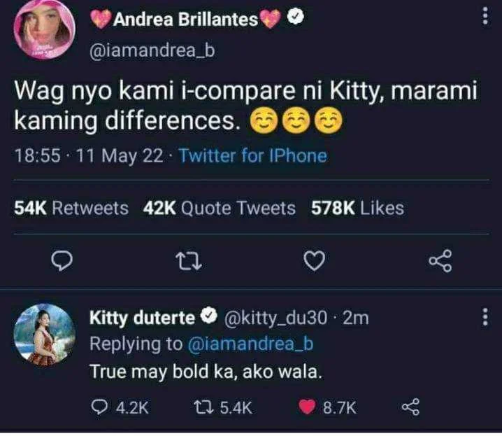 Kitty Duterte vs Andrea Brillantes
