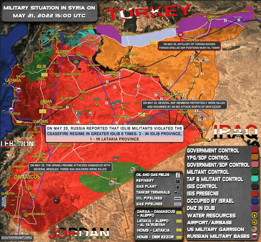 MILITARY SITUATION IN SYRIA ON MAY 21, 2022 (MAP UPDATE)