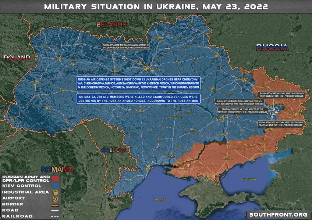 MILITARY SITUATION IN UKRAINE ON MAY 23, 2022 (MAP UPDATE)