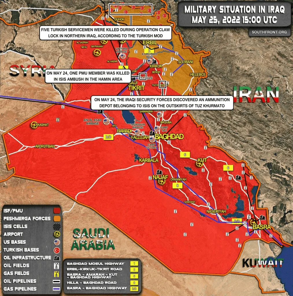 MILITARY SITUATION IN IRAQ ON MAY 25, 2022 (MAP UPDATE)