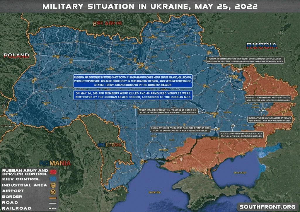 MILITARY SITUATION IN UKRAINE ON MAY 25, 2022 (MAP UPDATE)