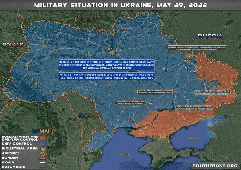 MILITARY SITUATION IN UKRAINE ON MAY 29, 2022 (MAP UPDATE)