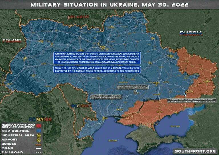 MILITARY SITUATION IN UKRAINE ON MAY 30, 2022 (MAP UPDATE)