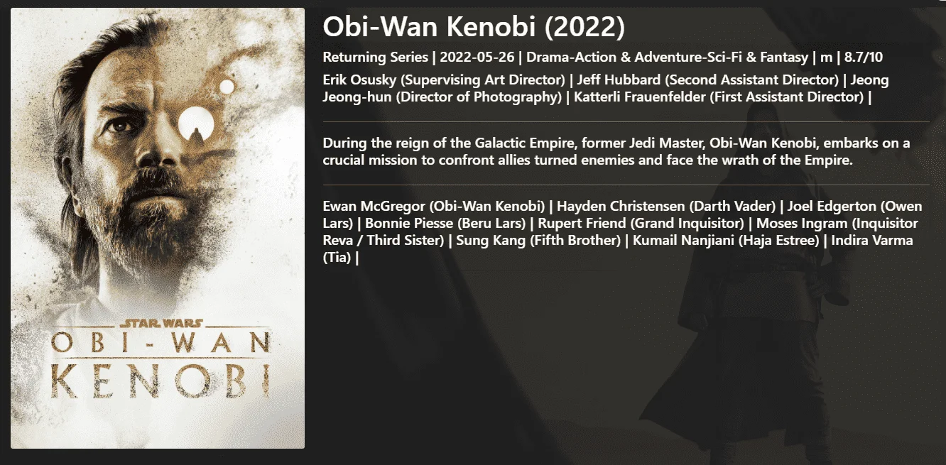 Obi-Wan Kenobi (2022) (GDrive Workers) (S01E01-E03) (720/1080/2160)