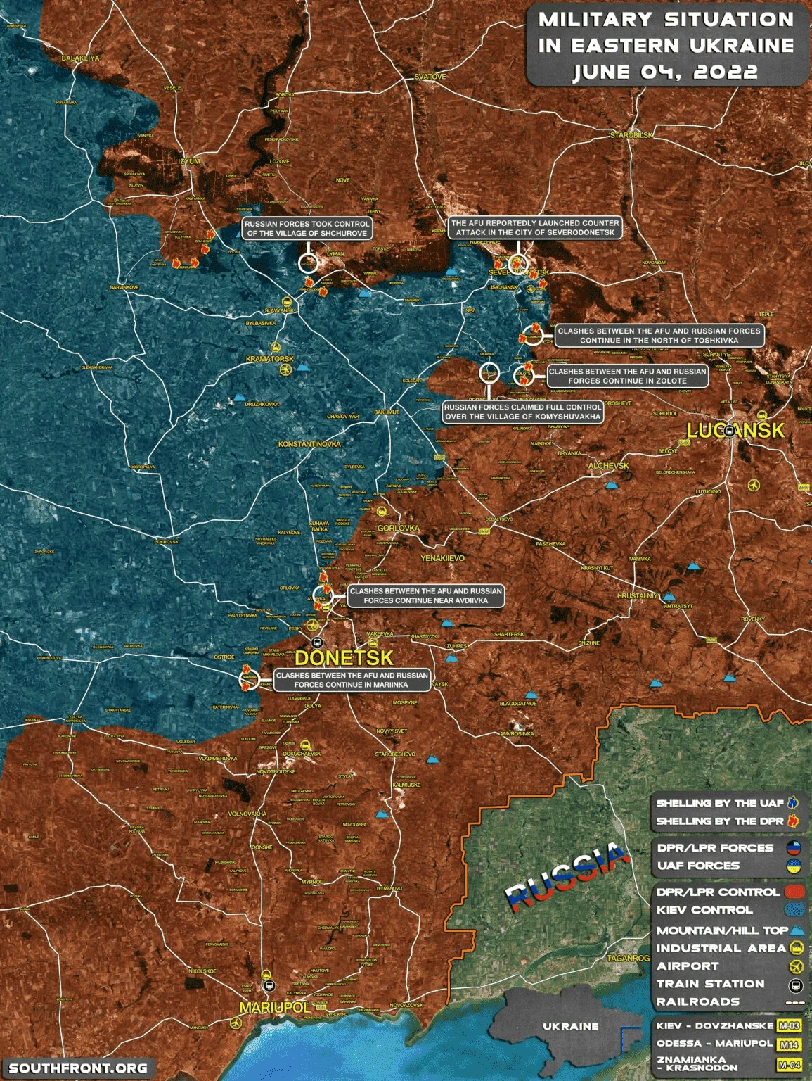 MILITARY SITUATION IN EASTERN UKRAINE ON JUNE 4, 2022 (MAP UPDATE)