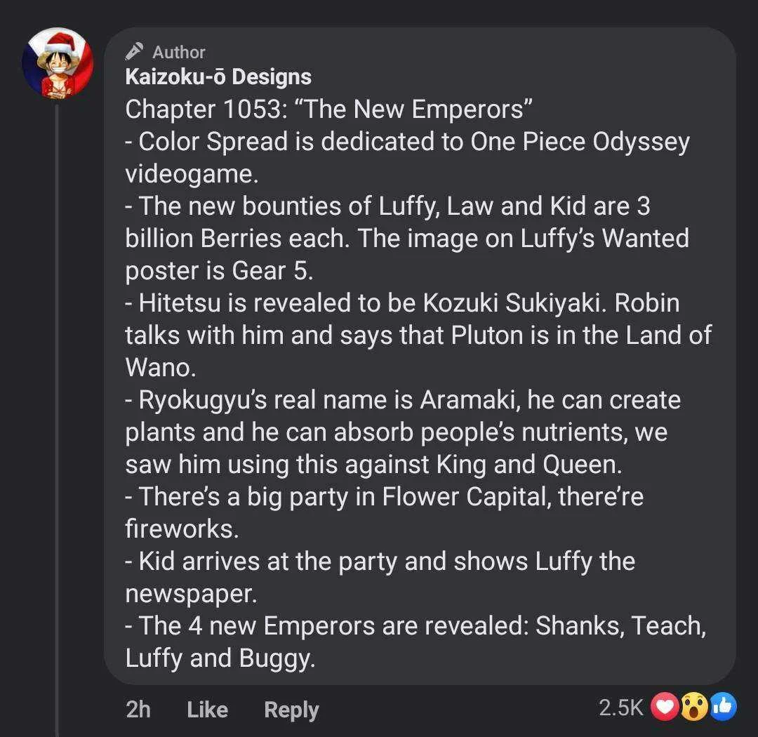 BIG NEWS!! One Piece Chapter 1053 "New 4 Emperor of the Sea"