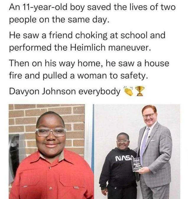 Good vibes! 11-year old real-life superhero!