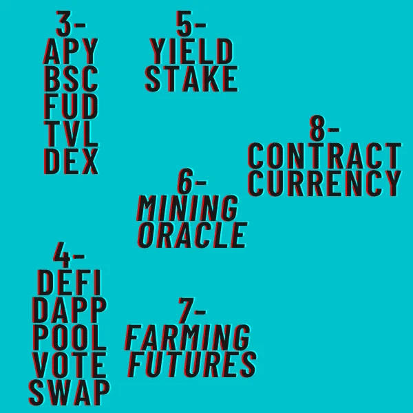 3Words APY BSC FUD TVL DEX 4Words DEFI DAPP POOL VOTE SWAp 5Words YIELD STAKE 6Words MINING O...webp