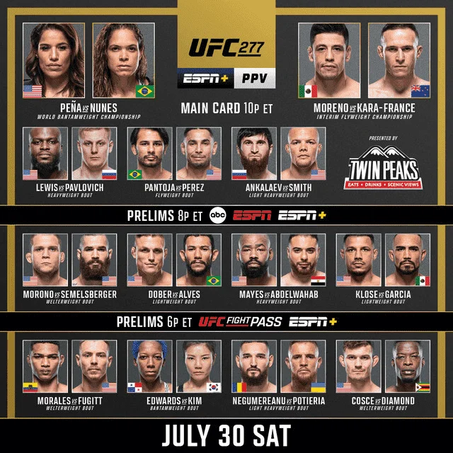 UFC 277 PEñA vs NUñES | REPLAY | TB