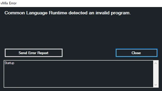 vmix startup error.webp