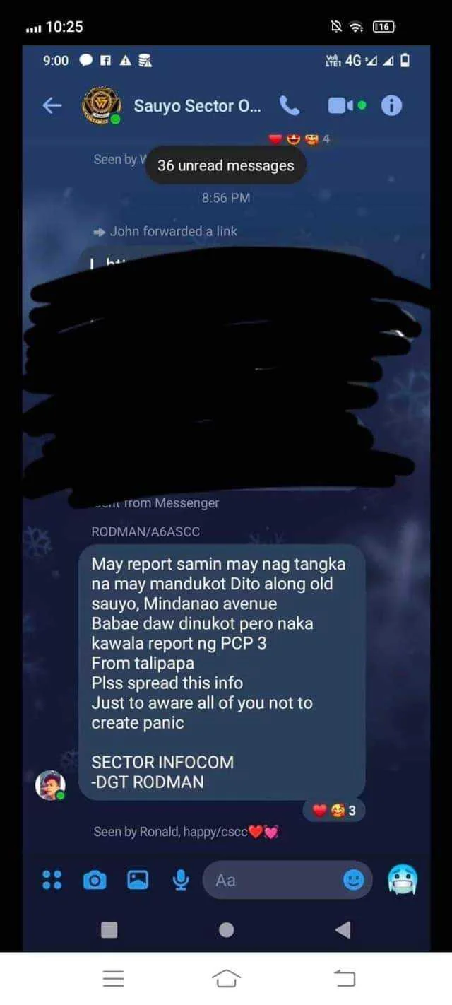 Balitang Kidnap sa Sauyo