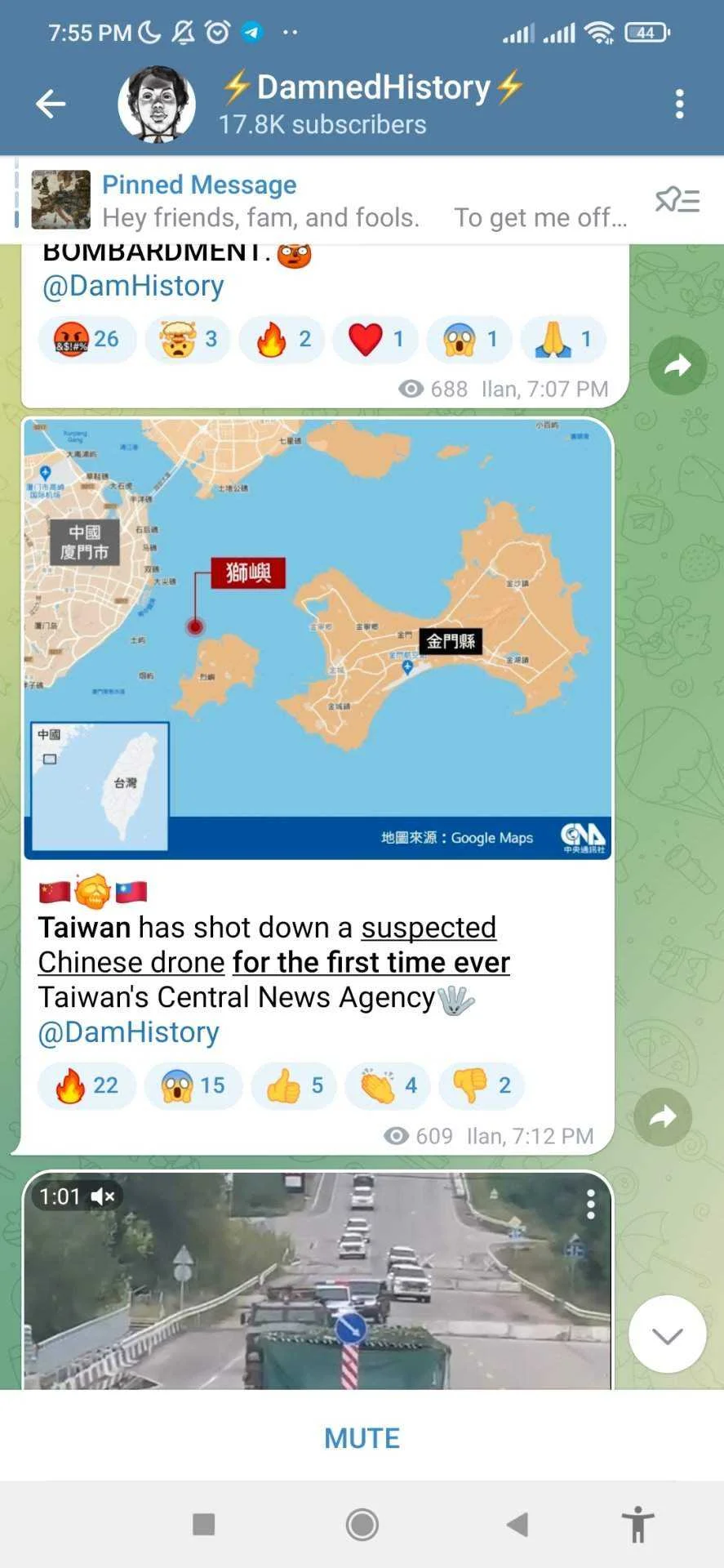Taiwan and China Latest situation