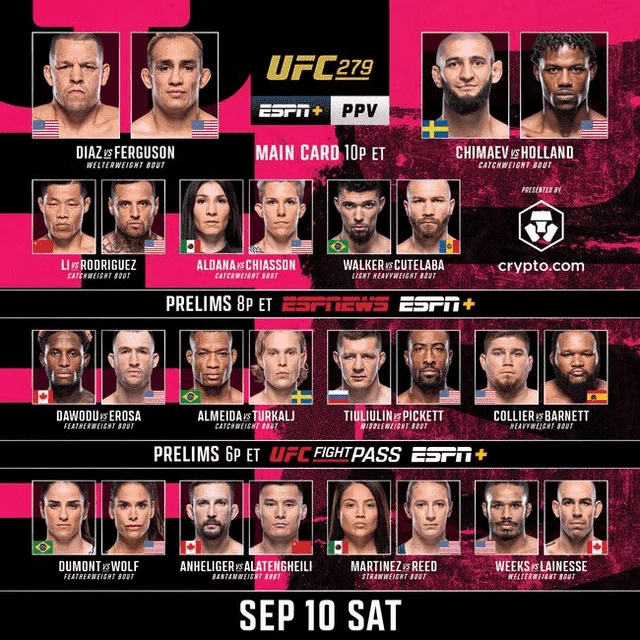 UFC 279 | DIAZ VS FERGUSON | REPLAY | TB