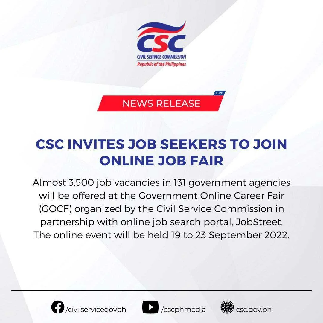 CSC invites job seekers to join online job fair