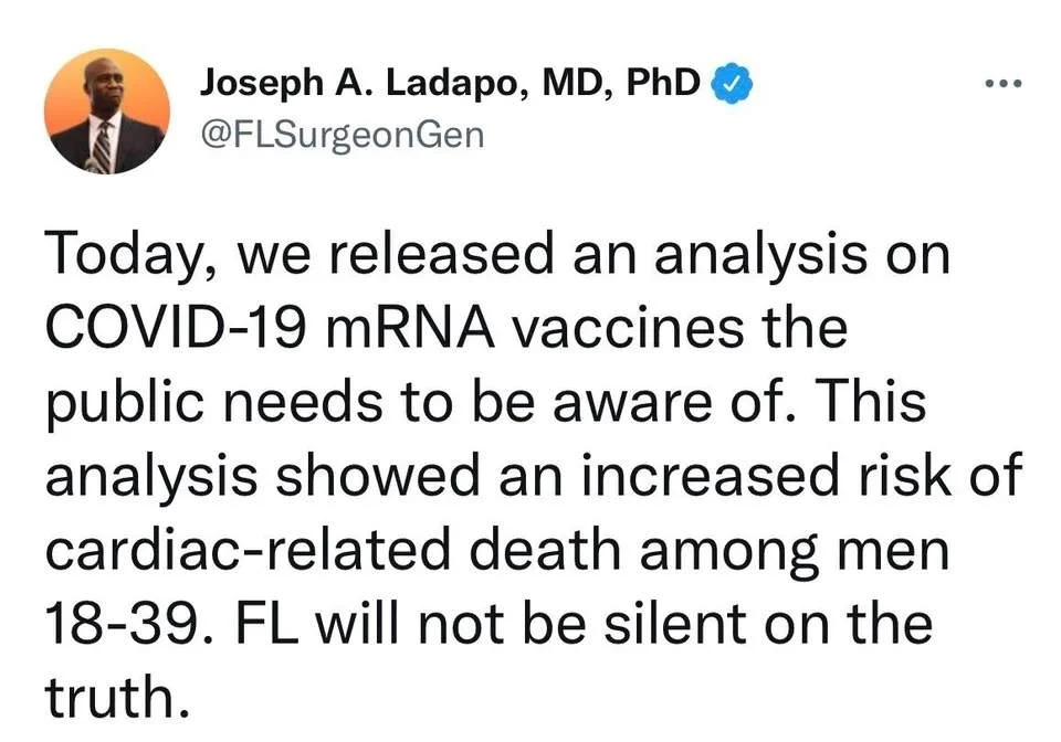 Dr. Joseph A. Ladapo: COVID-19 mRNA vaccines showed an increased risk of cardiac-related death among men 18-39