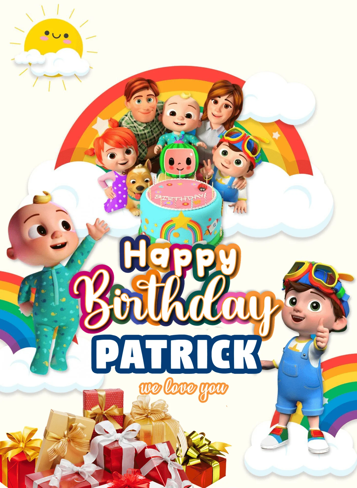 7+ Rainbow Baby Cocomelon Birthday Invitation Templates.webp