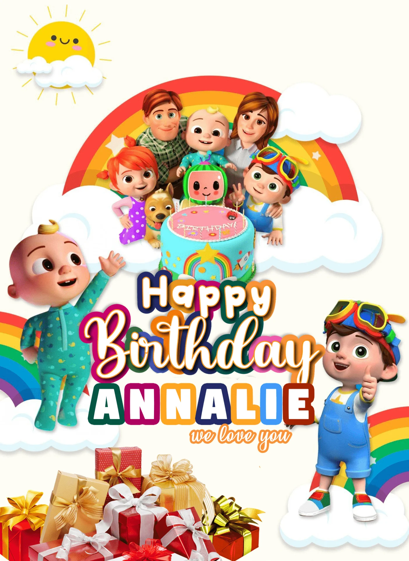 7+ Rainbow Baby Cocomelon Birthday Invitation Templates.webp
